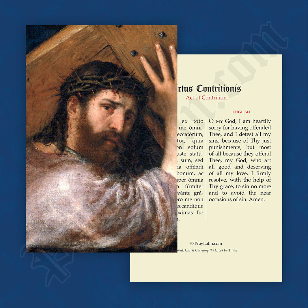 Act of Contrition Prayer Card in Latin and English