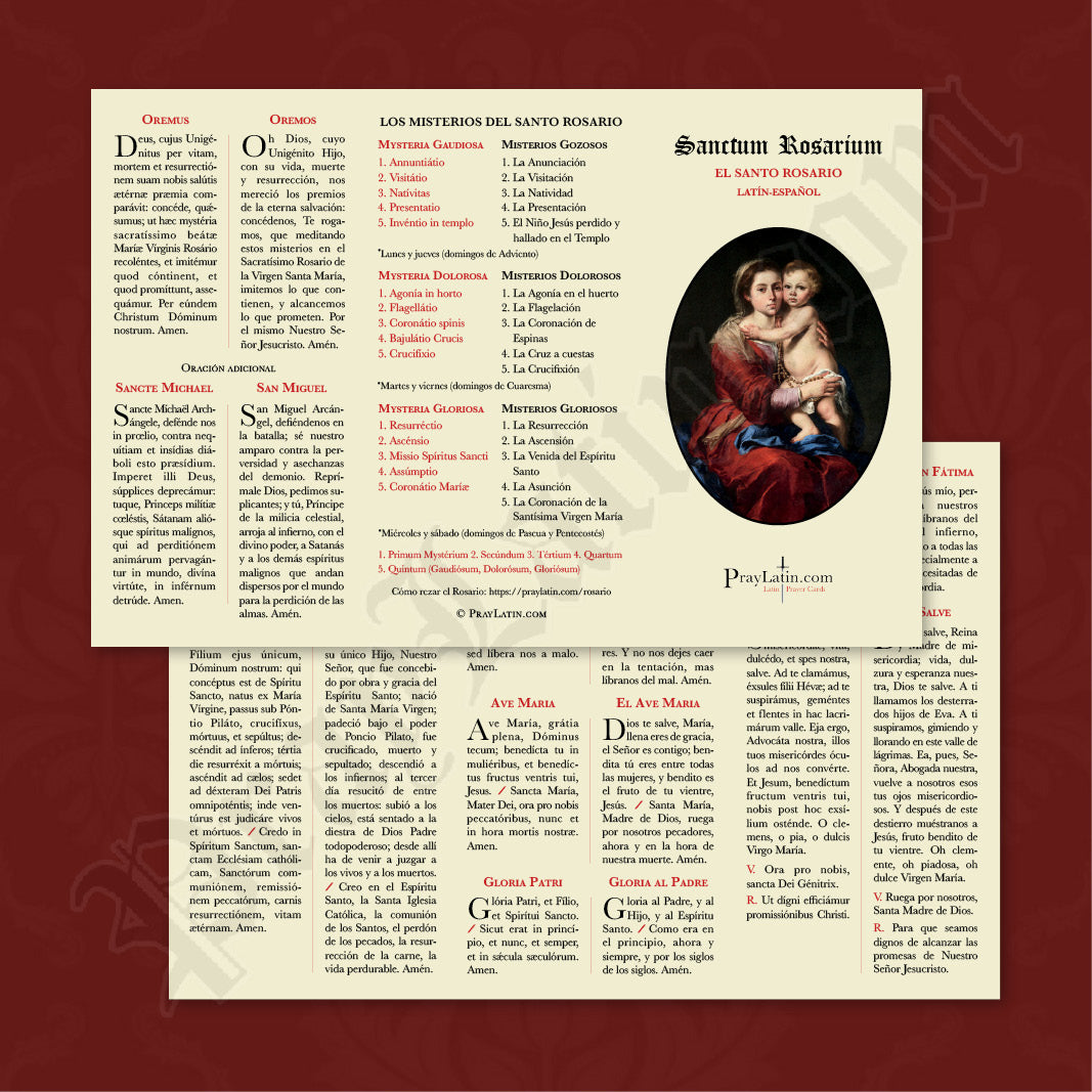 Latin-Spanish Rosary Pamphlet