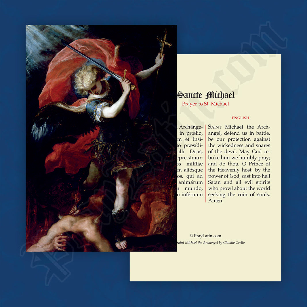 Prayer to St. Michael Latin-English Prayer Card