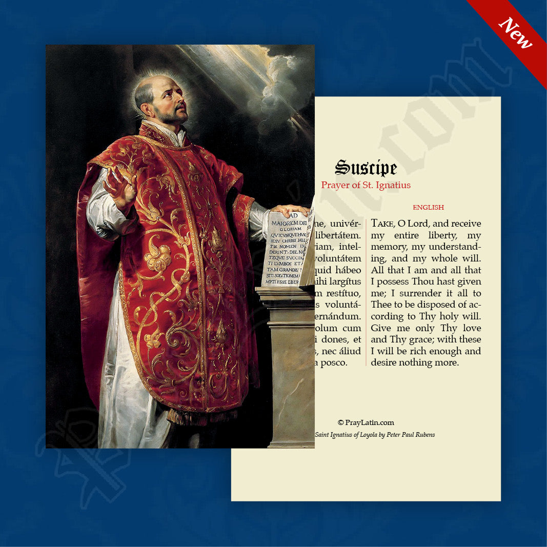 Suscipe Latin-English Prayer Card