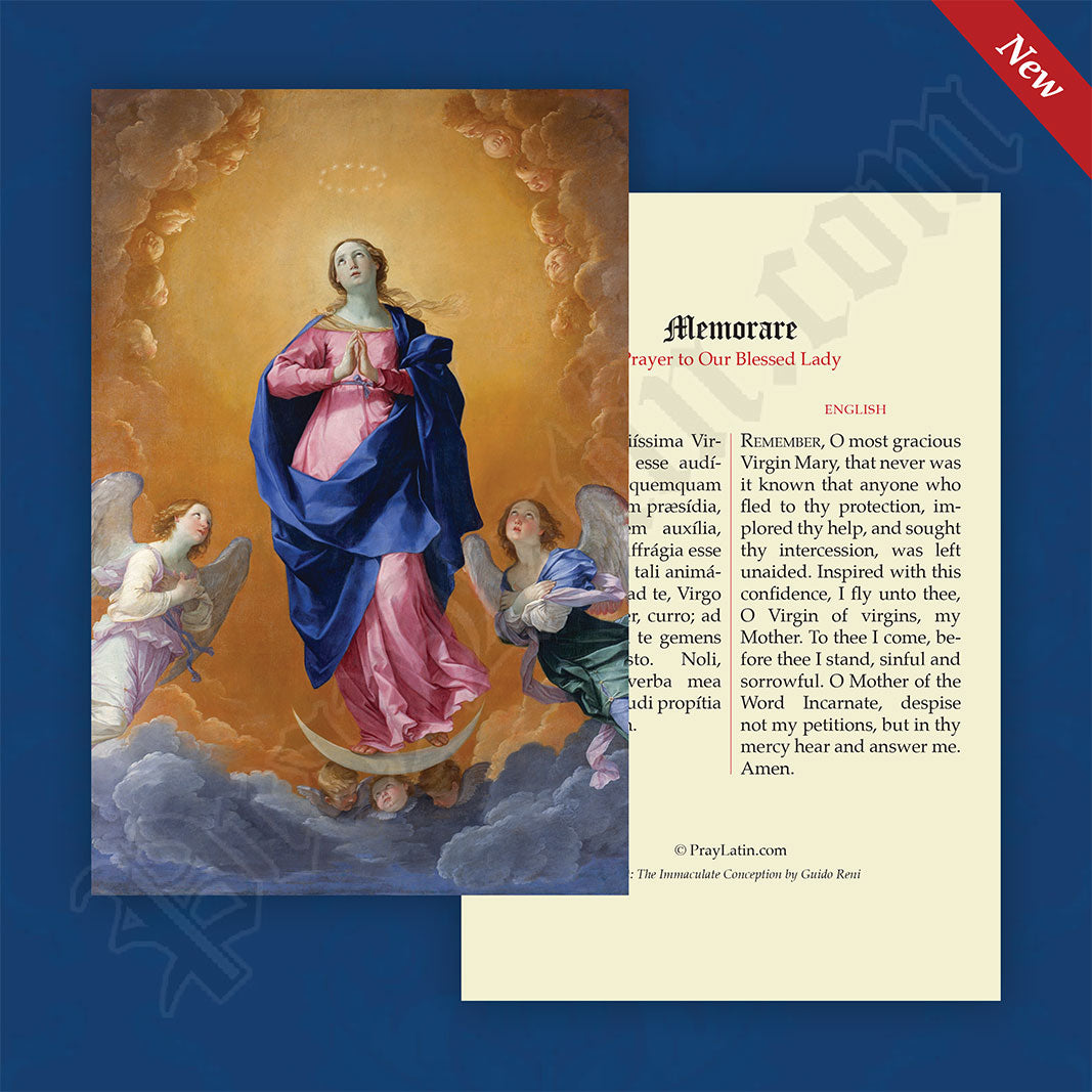 The Memorare Latin-English Prayer Card