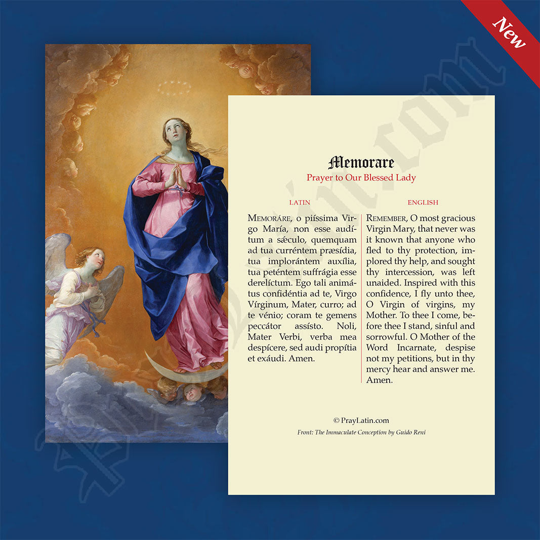 The Memorare Latin-English Prayer Card