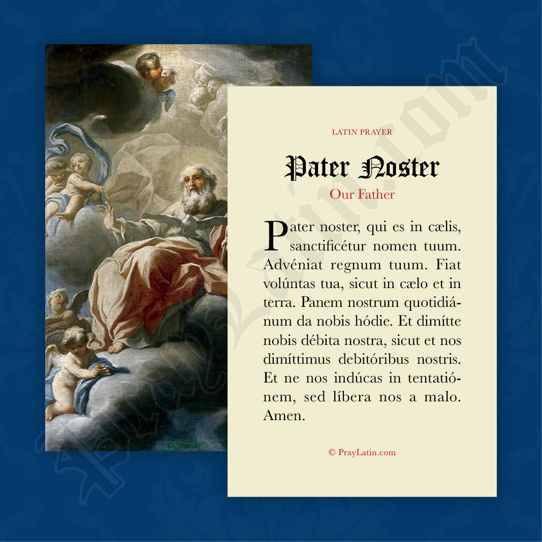 Pater Noster Prayer Card in Latin