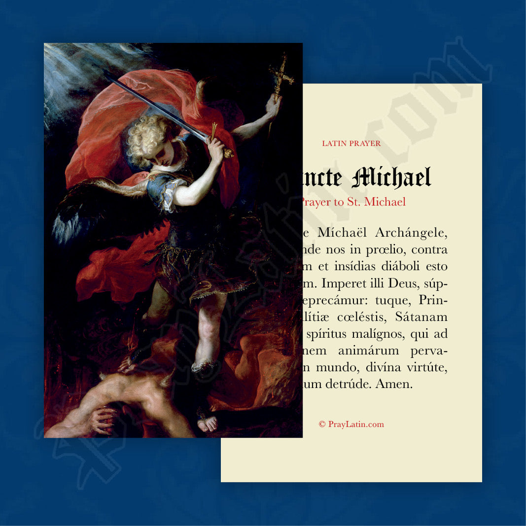 St. Michael Prayer Card in Latin