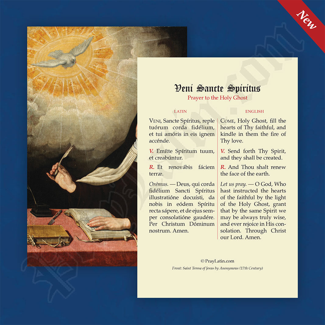 Prayer to the Holy Ghost Latin-English Prayer Card