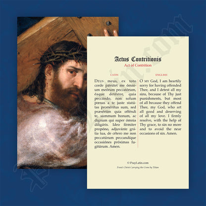 Act of Contrition Prayer Card in Latin and English