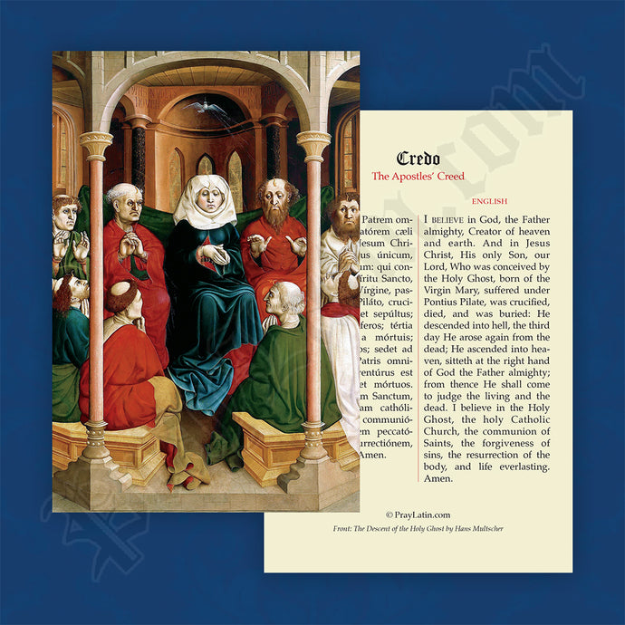 The Apostles' Creed Prayer Card in Latin and English