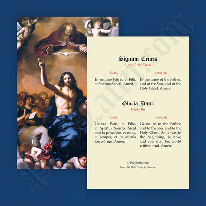 Sign of the Cross & Glory Be Prayer Card in Latin and English