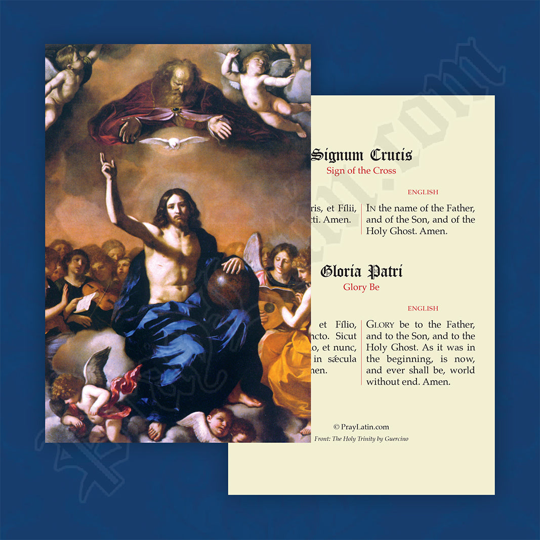 Sign of the Cross & Glory Be Prayer Card in Latin and English