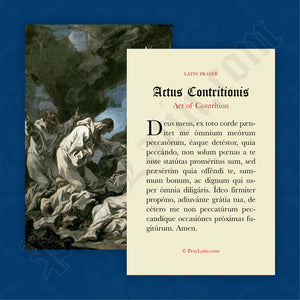 Act of Contrition Prayer Card in Latin