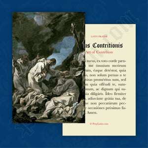 Act of Contrition Prayer Card in Latin
