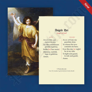 Guardian Angel Latin-English Prayer Card