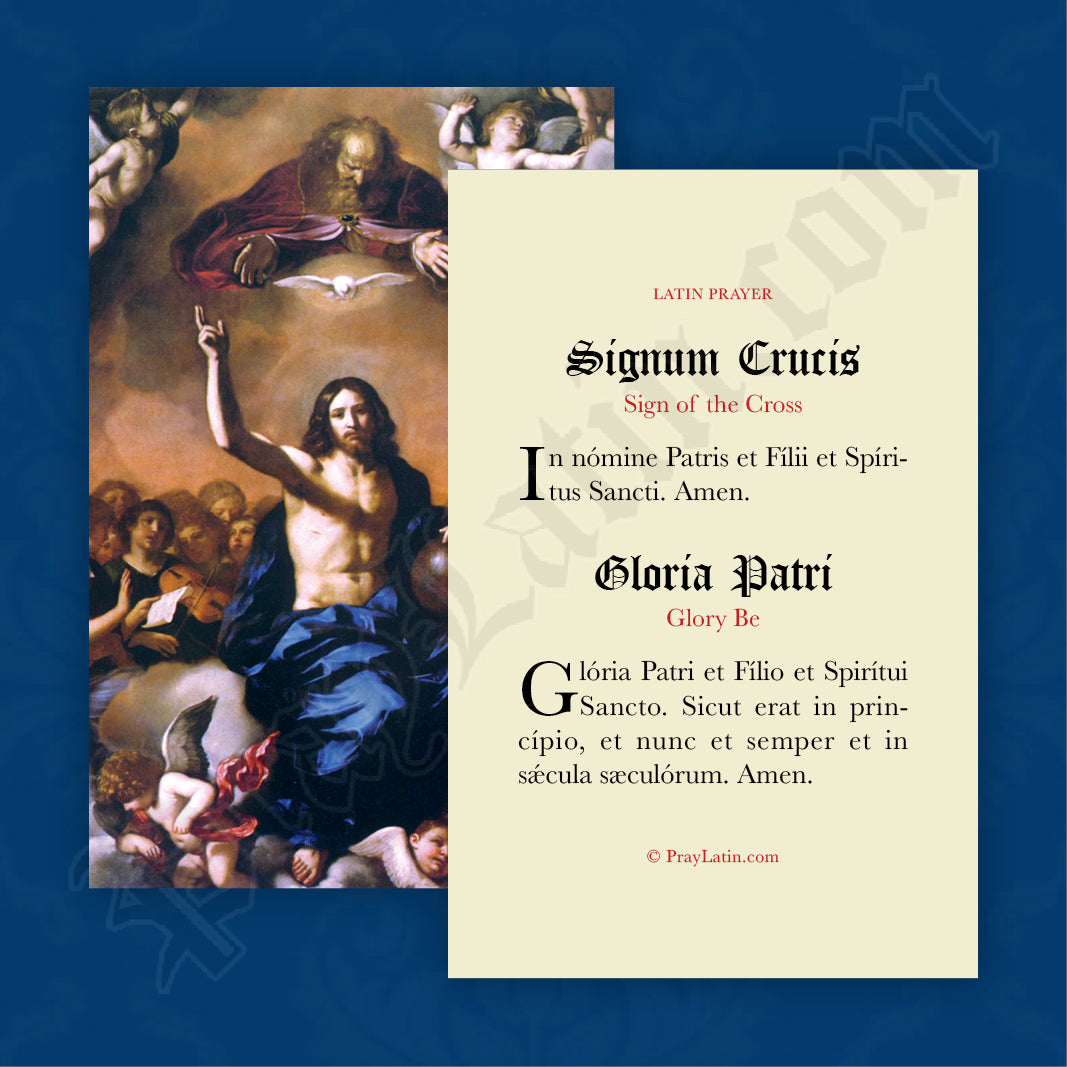 Sign of the Cross & Glory Be Prayer Card in Latin