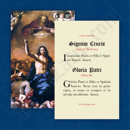 Sign of the Cross & Glory Be Prayer Card in Latin