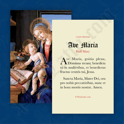 Hail Mary Prayer Card in Latin