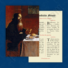 Load image into Gallery viewer, Bendición de la mesa en latín y español - Estampa de oración
