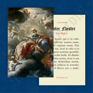 Pater Noster Prayer Card in Latin