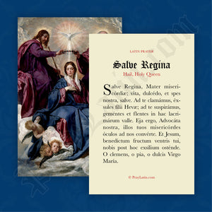 Hail, Holy Queen Prayer Card in Latin
