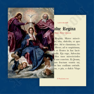 Hail, Holy Queen Prayer Card in Latin