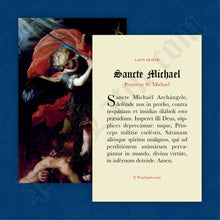 Load image into Gallery viewer, St. Michael Prayer Card in Latin
