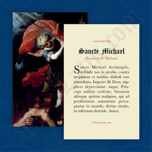 St. Michael Prayer Card in Latin