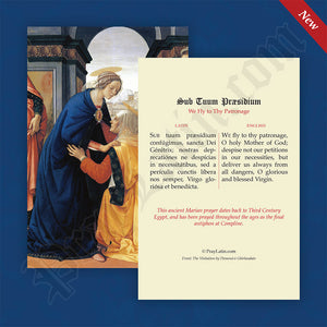 Sub Tuum Præsidium Latin-English Prayer Card